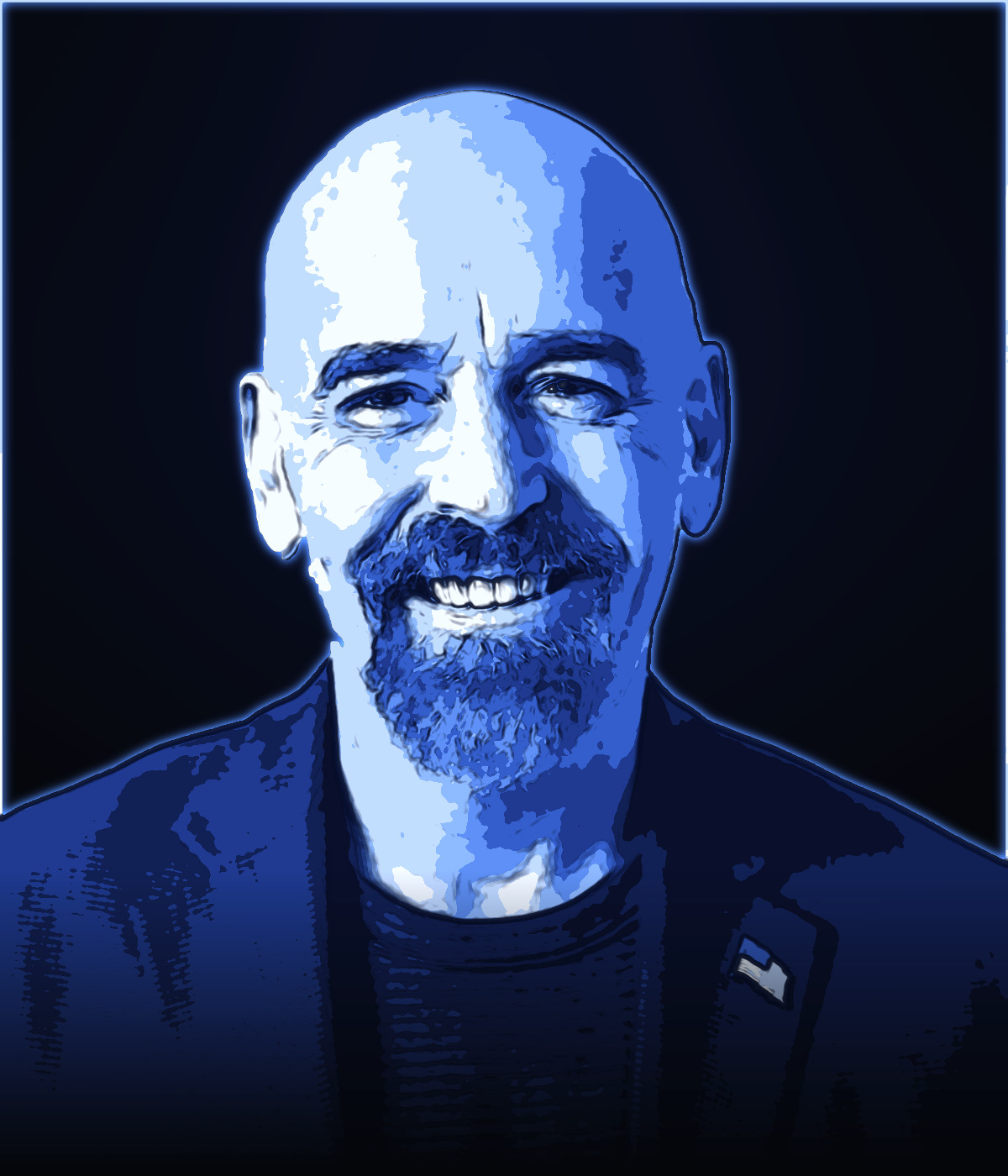 Illustrated portrait of John Deaton